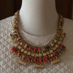 Gold Collar necklace with ribbon detailing